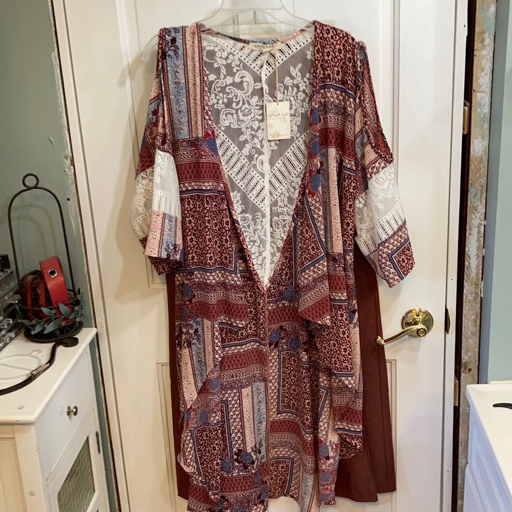 Cold Shoulder Open Front Kimono Cover